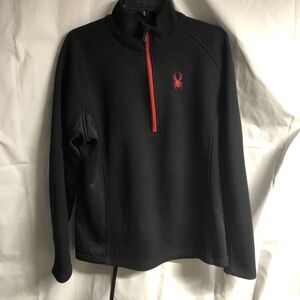 spyder fleece jacket mens large black